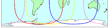 Wereldwijde dekking van Inmarsat.